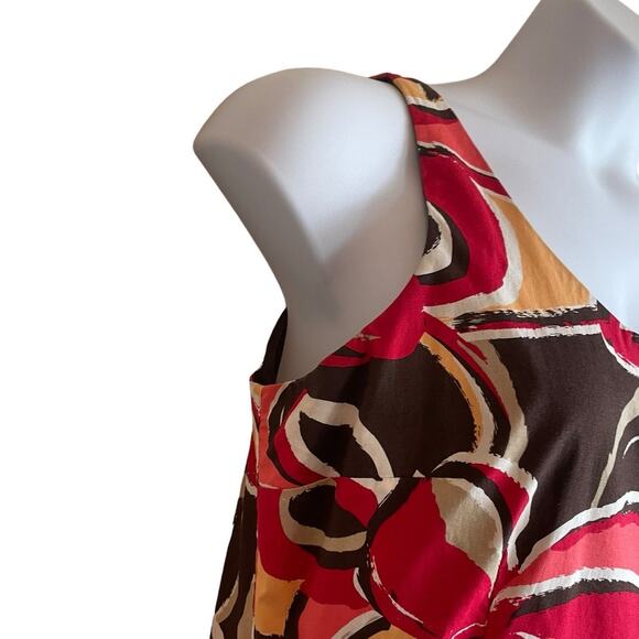 Cato Women Dress 16 Multicolor Abstract Print Smock Back Retro Style Rockabilly - Picture 12 of 16